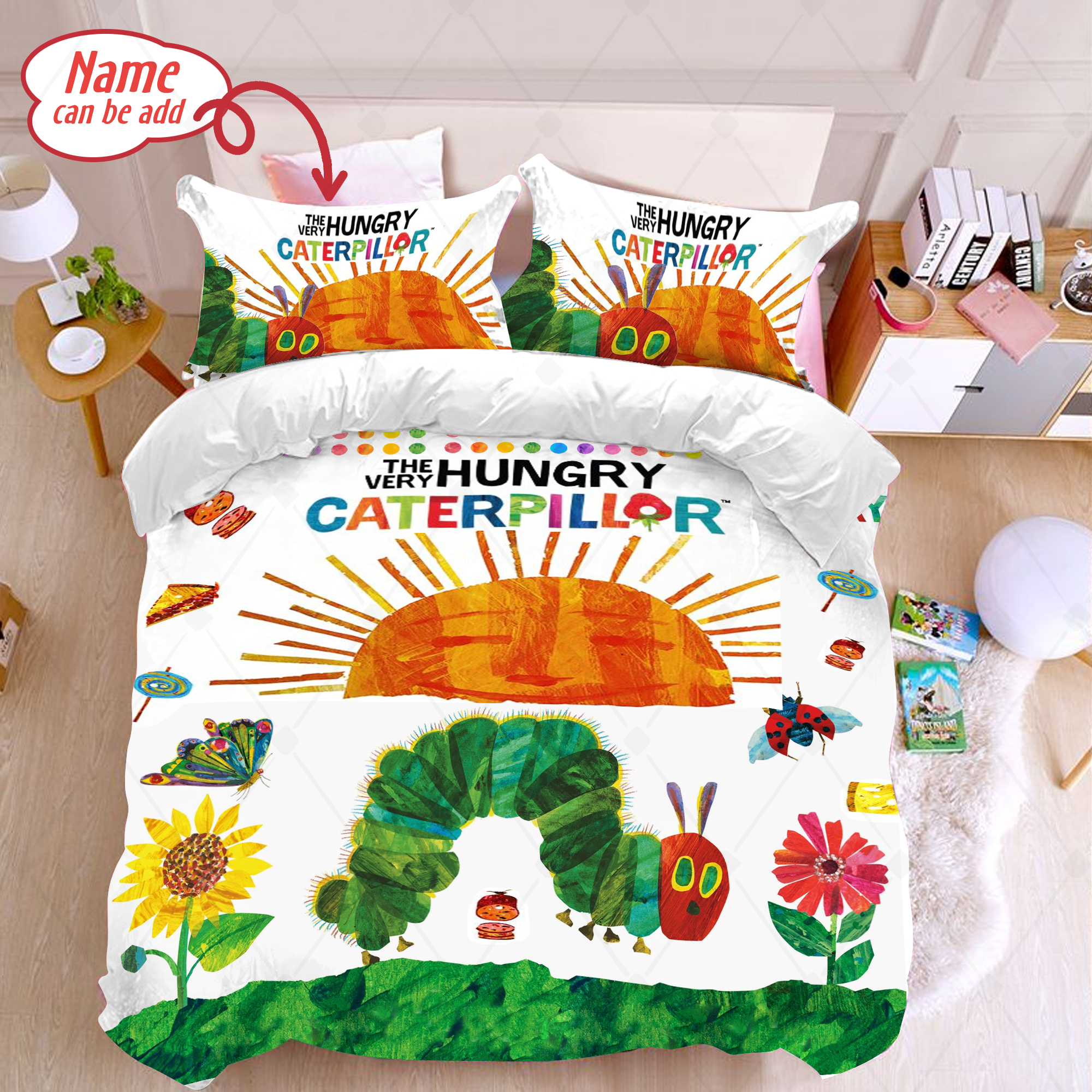 Personalized The Very Hungry Caterpillar Duvet Cover Bedding Set And Pillowcase The Very Hungry Fleece Blaket Hungry Caterpillar Birthday Party